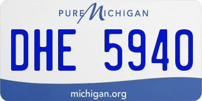 MI license plate DHE5940