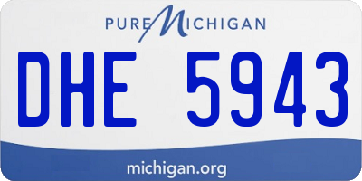MI license plate DHE5943