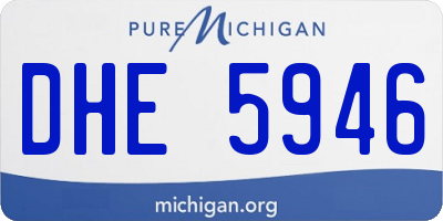 MI license plate DHE5946