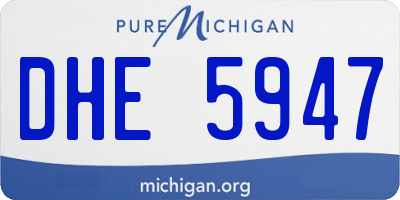 MI license plate DHE5947