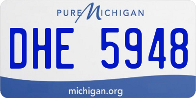 MI license plate DHE5948