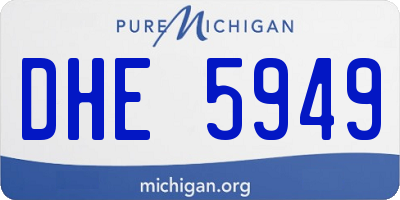 MI license plate DHE5949