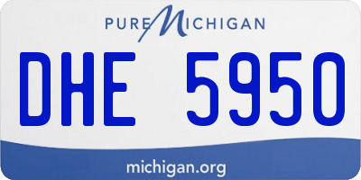 MI license plate DHE5950