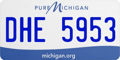MI license plate DHE5953