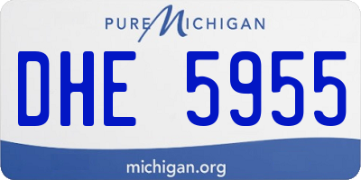 MI license plate DHE5955