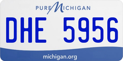 MI license plate DHE5956