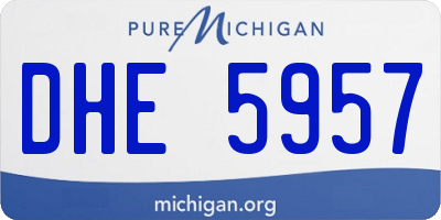 MI license plate DHE5957