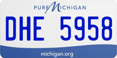 MI license plate DHE5958