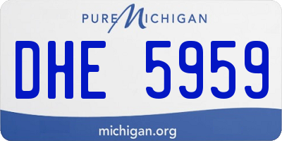 MI license plate DHE5959