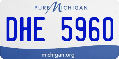 MI license plate DHE5960