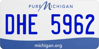 MI license plate DHE5962