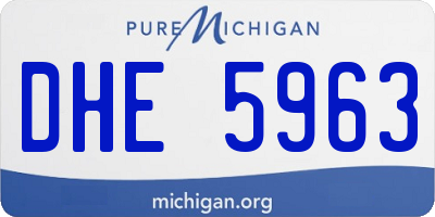MI license plate DHE5963