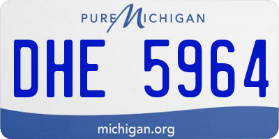 MI license plate DHE5964