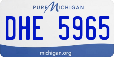 MI license plate DHE5965
