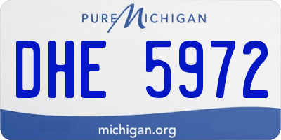 MI license plate DHE5972