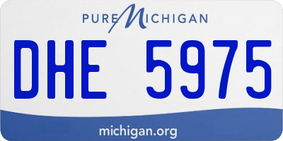 MI license plate DHE5975