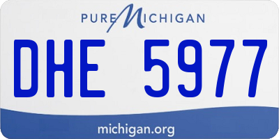 MI license plate DHE5977