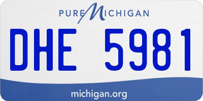 MI license plate DHE5981