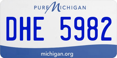 MI license plate DHE5982