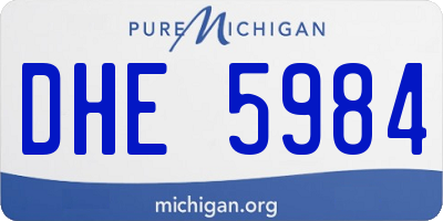 MI license plate DHE5984