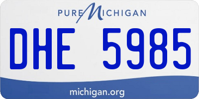 MI license plate DHE5985