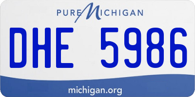 MI license plate DHE5986