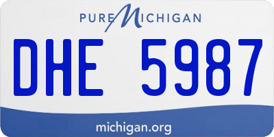 MI license plate DHE5987