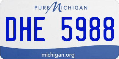MI license plate DHE5988