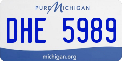 MI license plate DHE5989