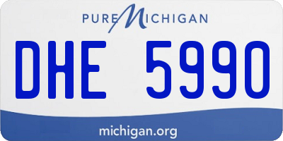 MI license plate DHE5990