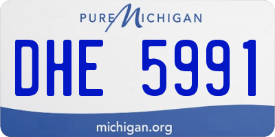 MI license plate DHE5991
