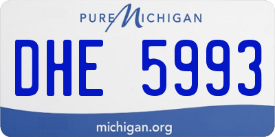 MI license plate DHE5993
