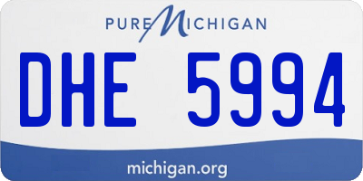 MI license plate DHE5994