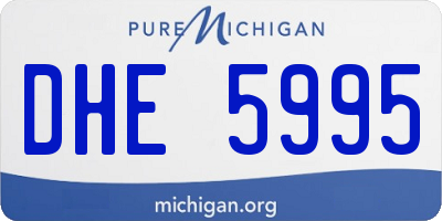 MI license plate DHE5995