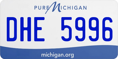 MI license plate DHE5996