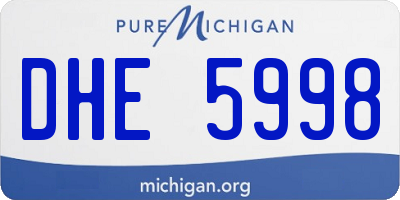MI license plate DHE5998