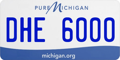 MI license plate DHE6000