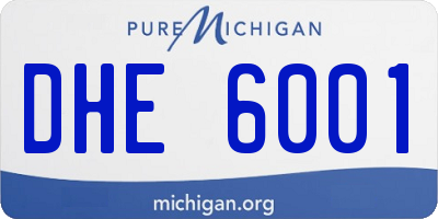 MI license plate DHE6001