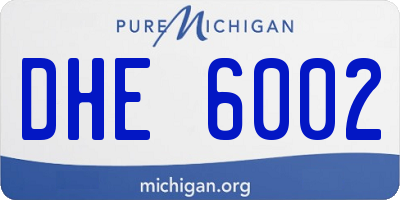 MI license plate DHE6002