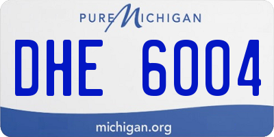 MI license plate DHE6004