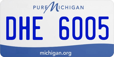 MI license plate DHE6005