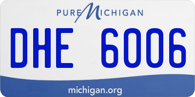 MI license plate DHE6006