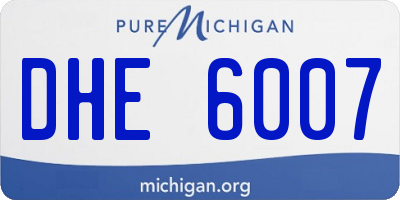 MI license plate DHE6007