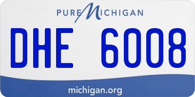 MI license plate DHE6008