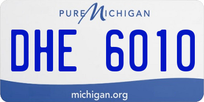 MI license plate DHE6010