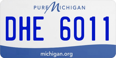 MI license plate DHE6011