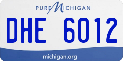 MI license plate DHE6012