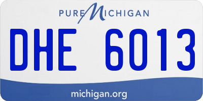 MI license plate DHE6013