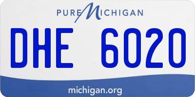 MI license plate DHE6020