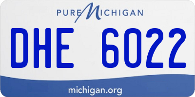 MI license plate DHE6022